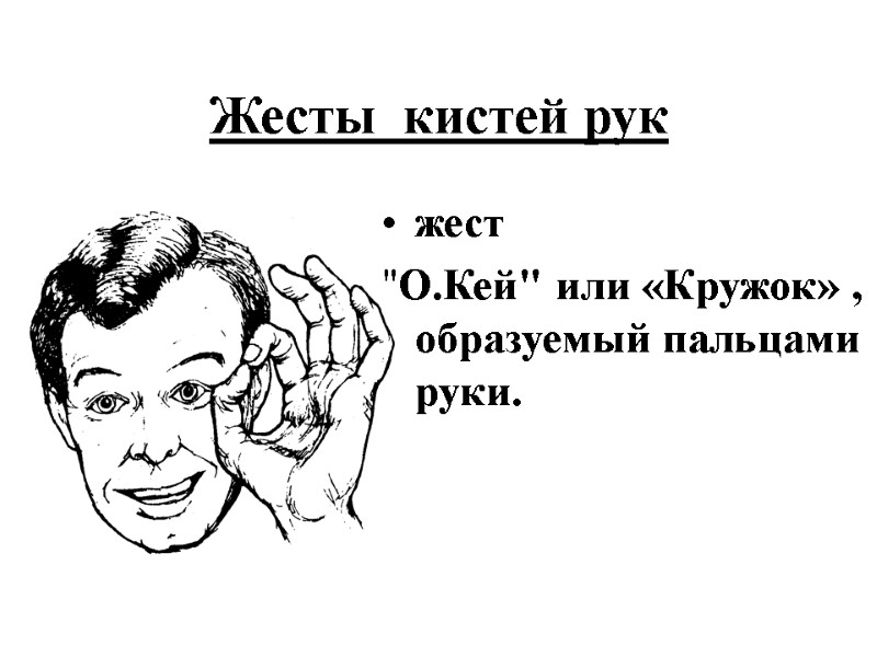 Жесты  кистей рук жест  